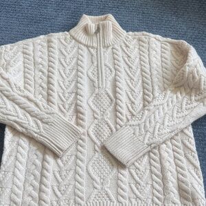 Ralph Lauren 1/4 zip Cream Cable Knit Sweater